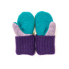 Small Kid&#39;s Wool Sweater Mittens | Grape Lime