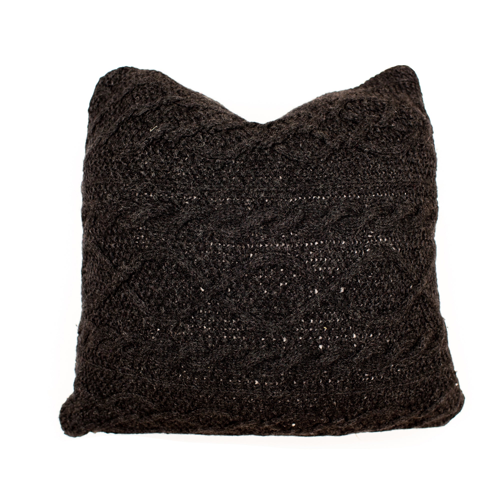 18x18 Black Cable Knit Pillow cover