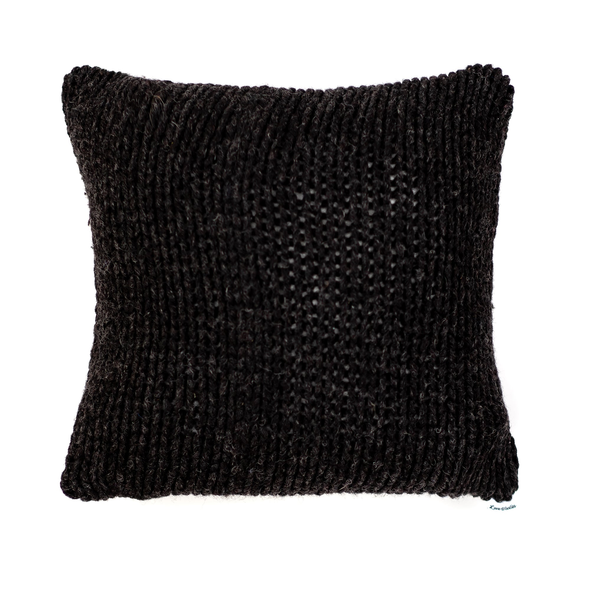 14x14 Charcoal Black Cable Knit Pillow Cover
