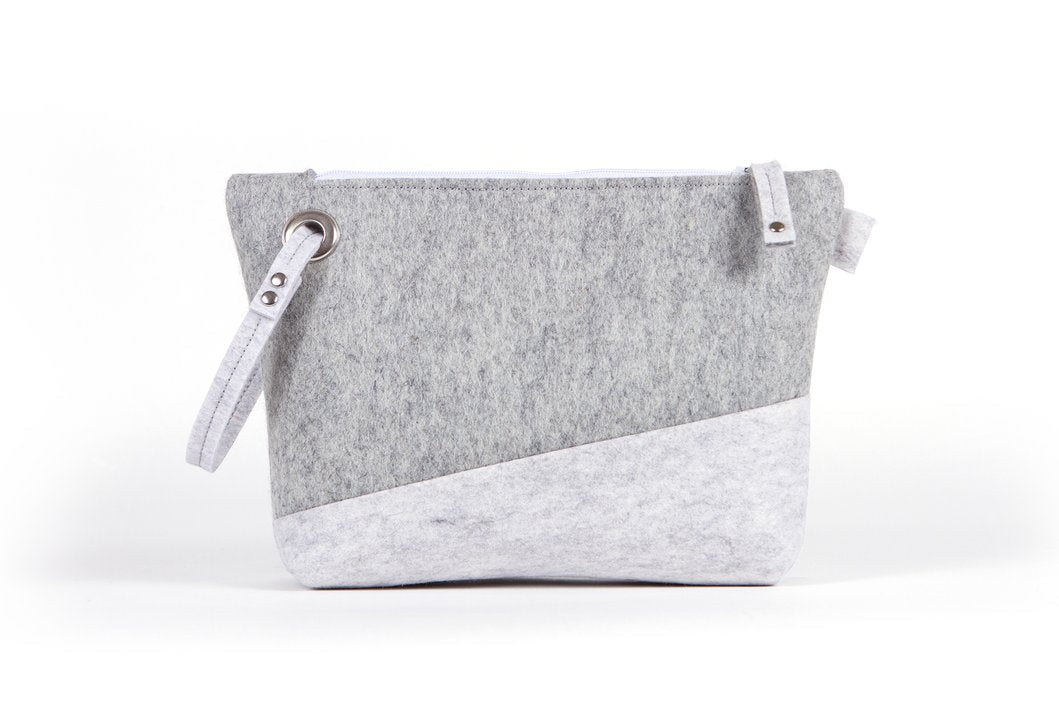 Wool Clutch - Grey