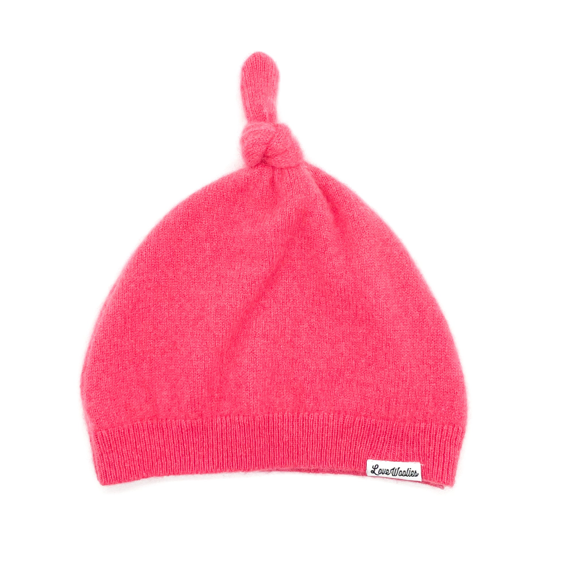 Cashmere Baby Beanie | Bright Coral