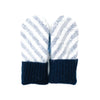 Large Kid&#39;s Wool Sweater Mittens | Pale Stripes