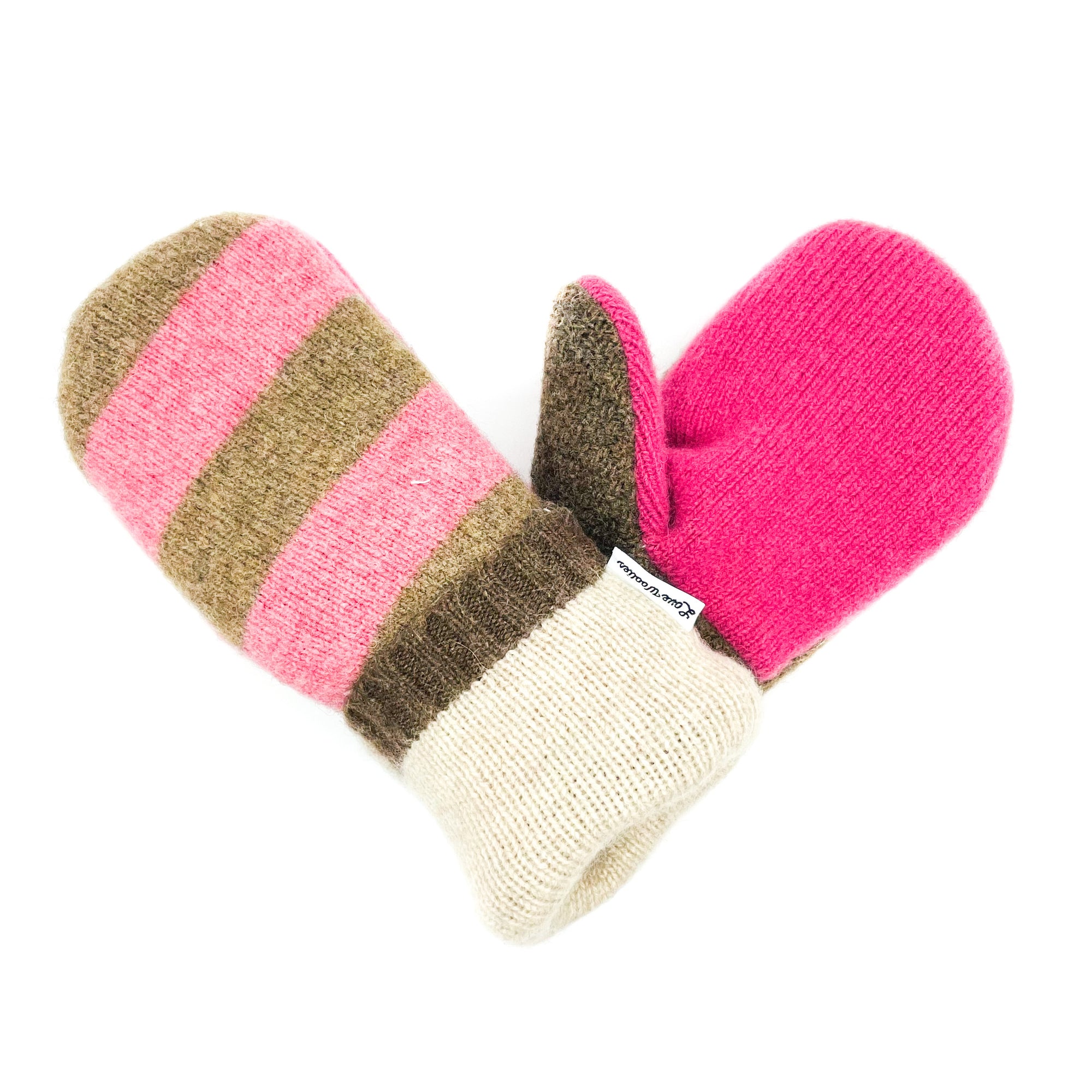 Large Kid's Wool Sweater Mittens | Strawberry Shortcake