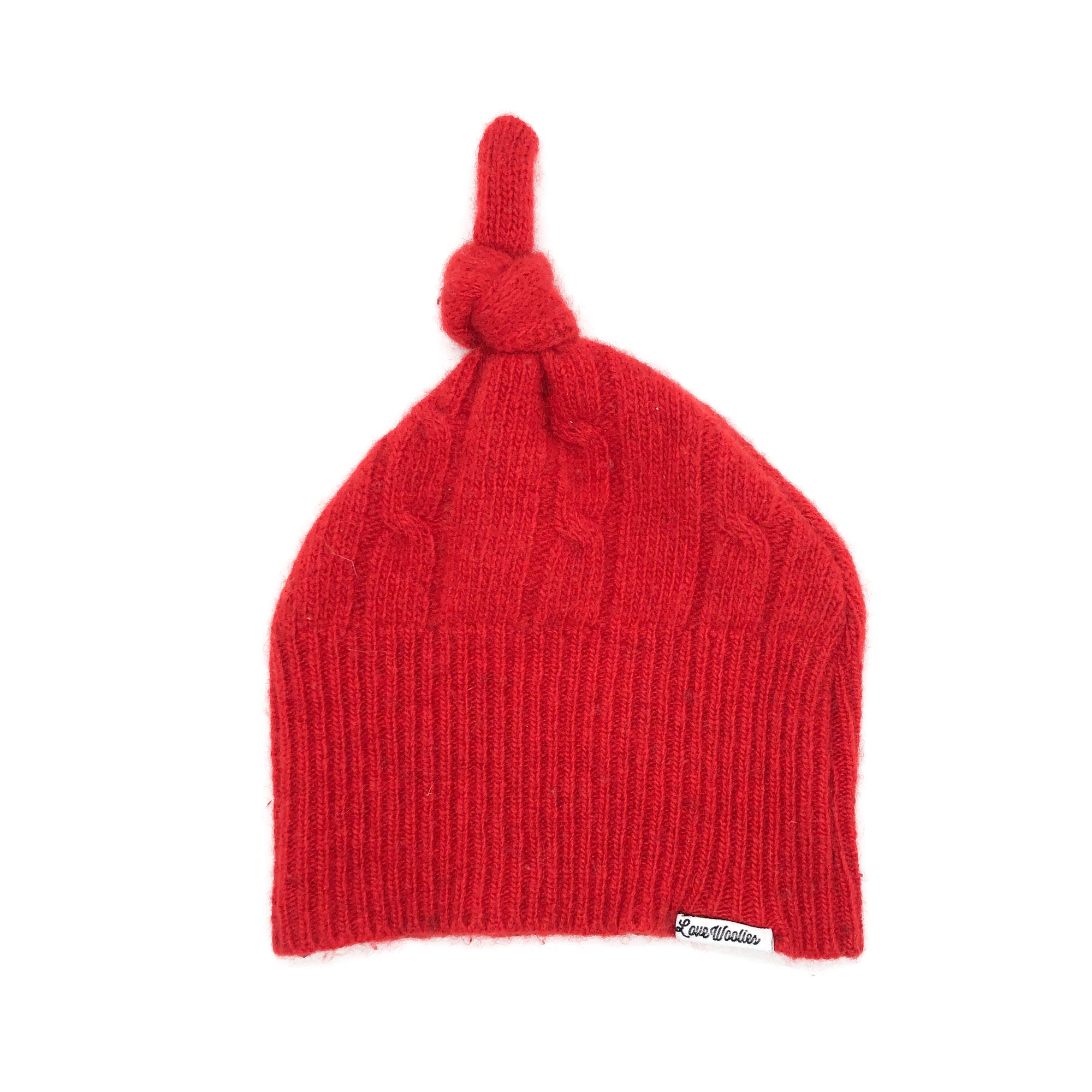 Cashmere Baby Beanie | Red Cable Knit