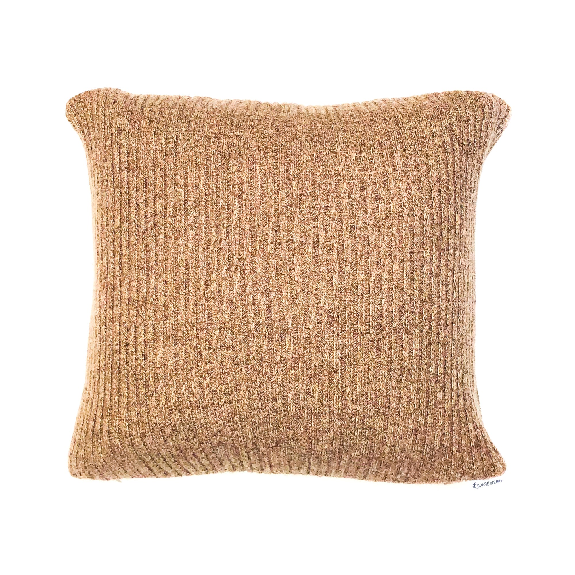 12 x 12 Brown Ribbed Pillow Cover