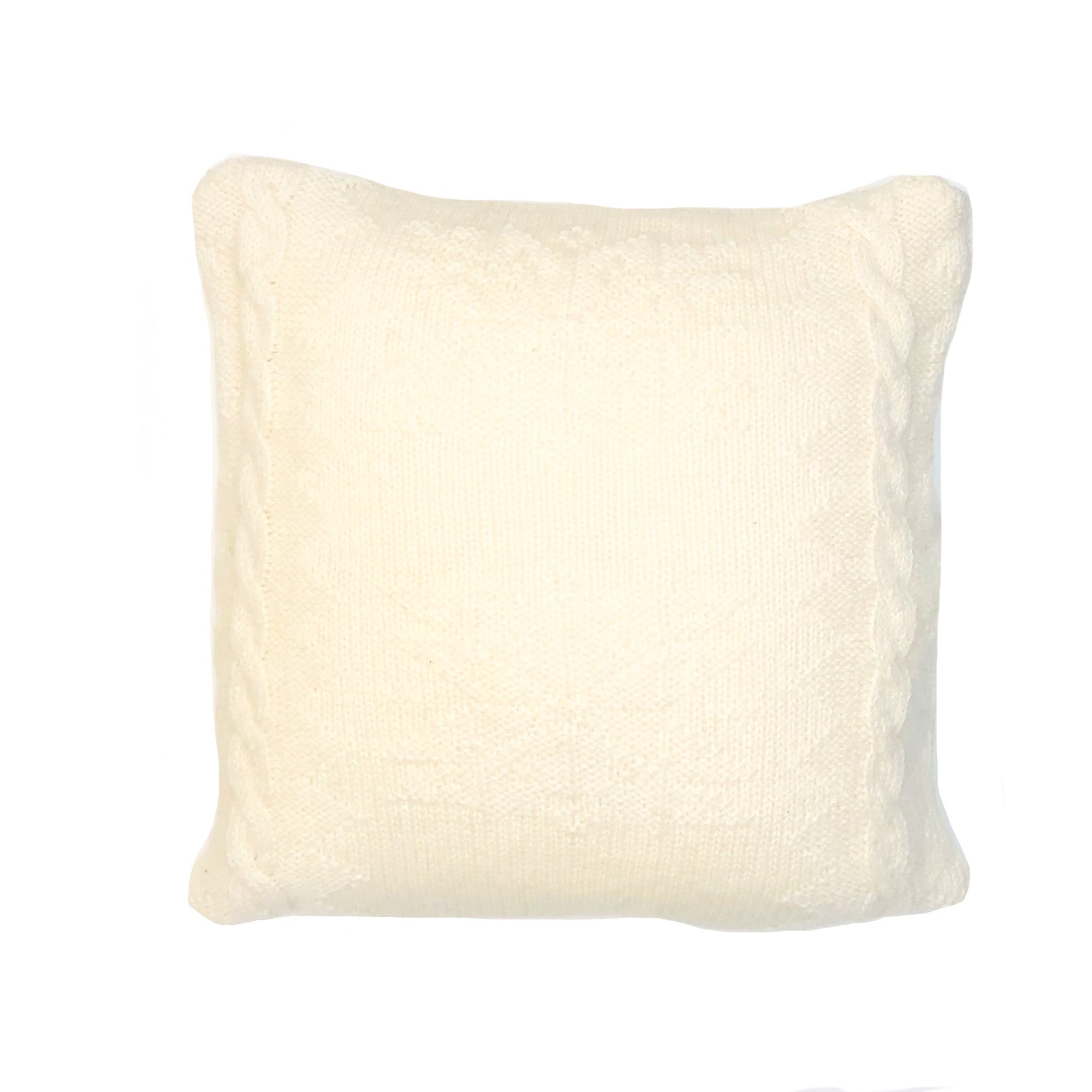 14 x 14 Cream Wool Pillow Cover - Love Woolies