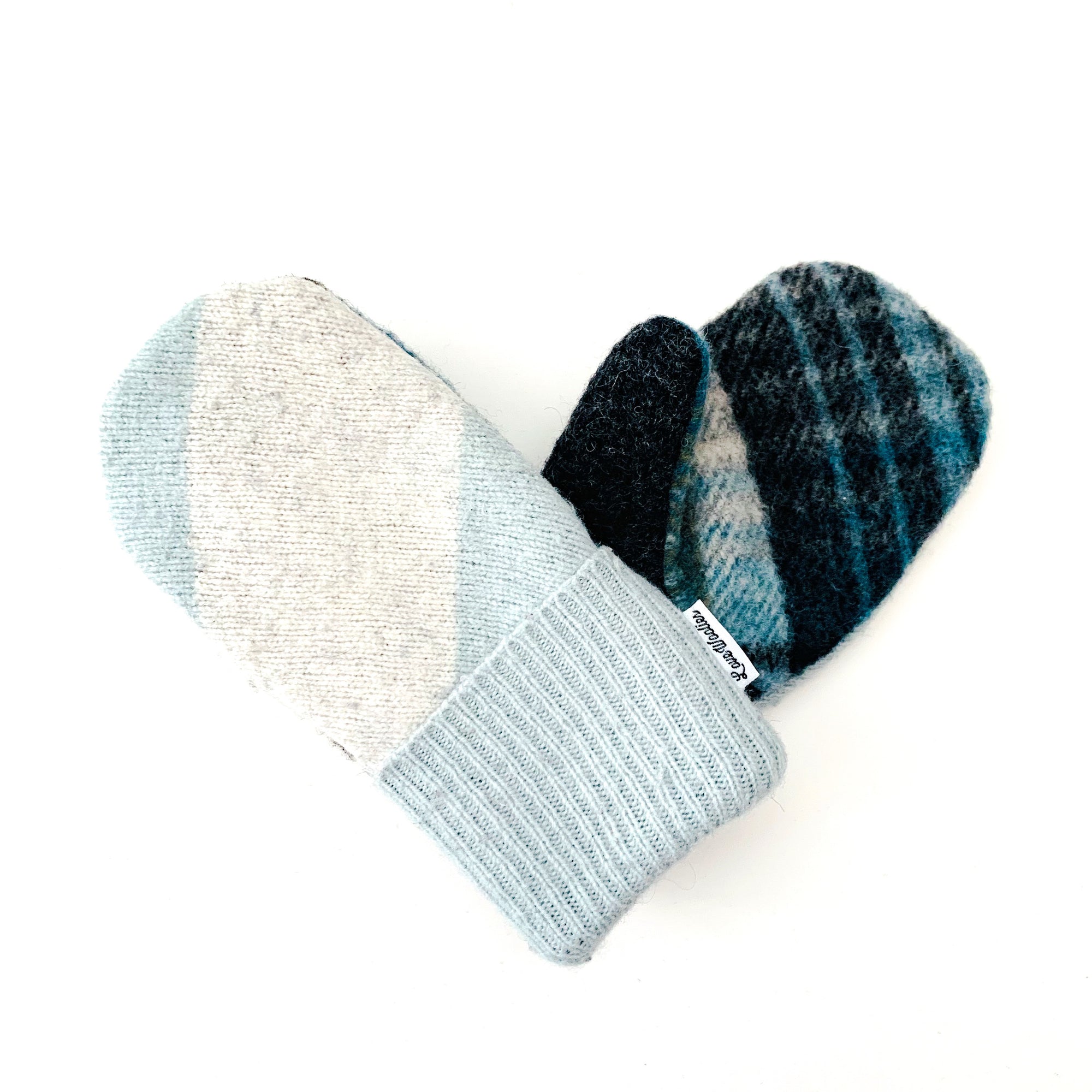 Large Kid's Wool Sweater Mittens | Ocean Side