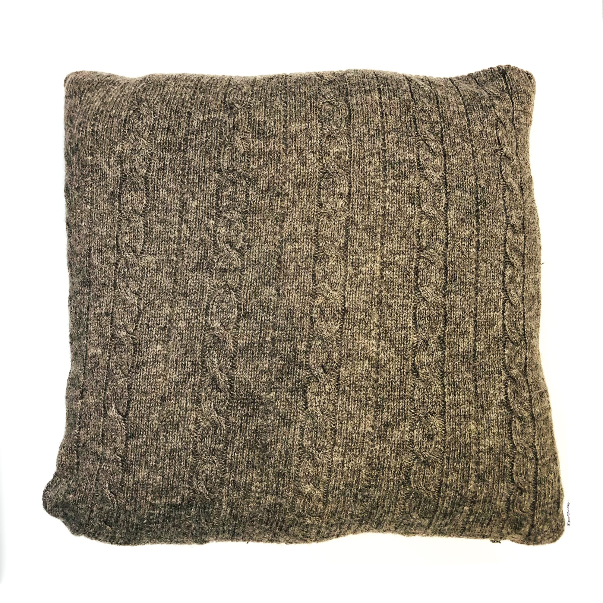 18 x 18 Light Brown Cable Knit Pillow cover