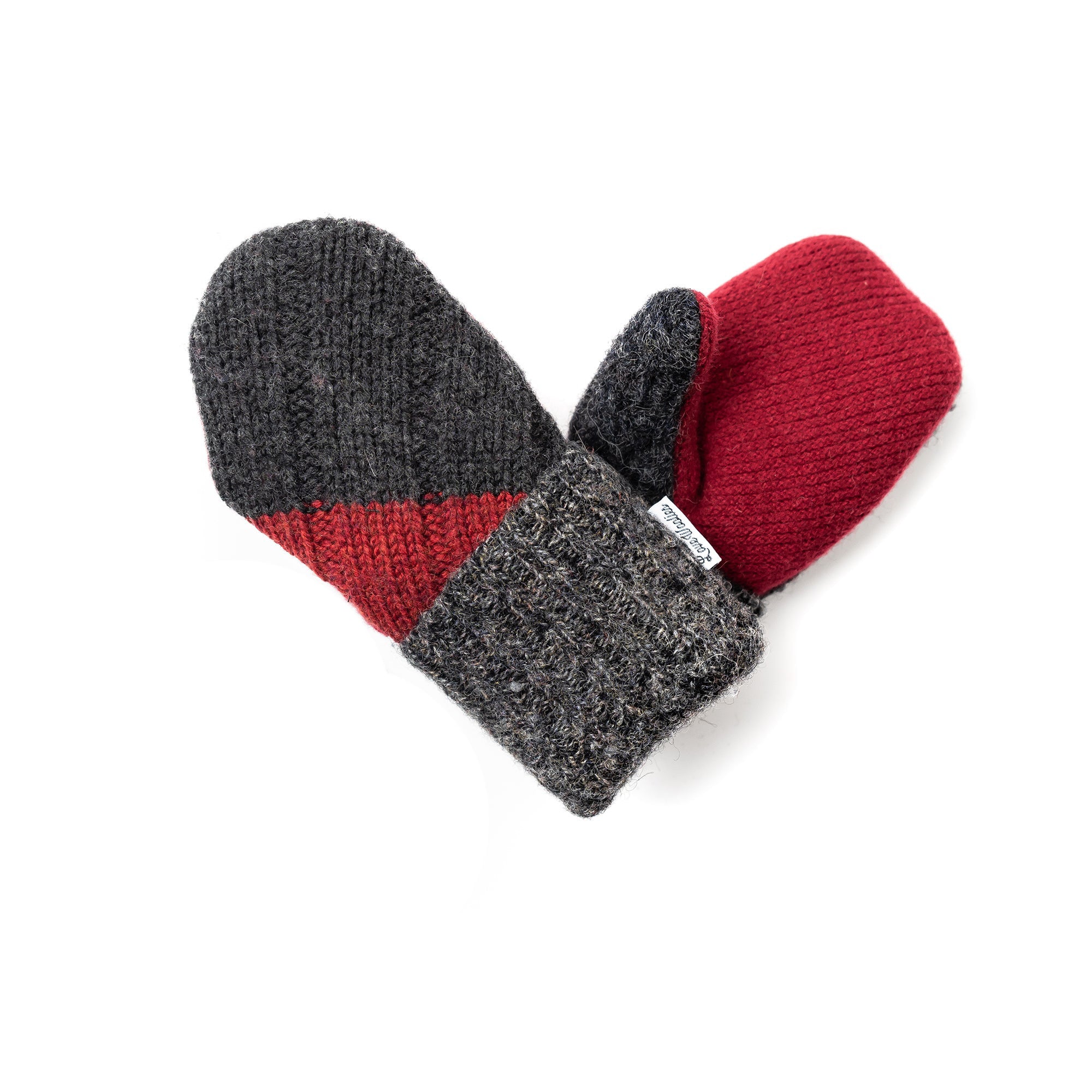Small Kid's Wool Sweater Mittens | Coal