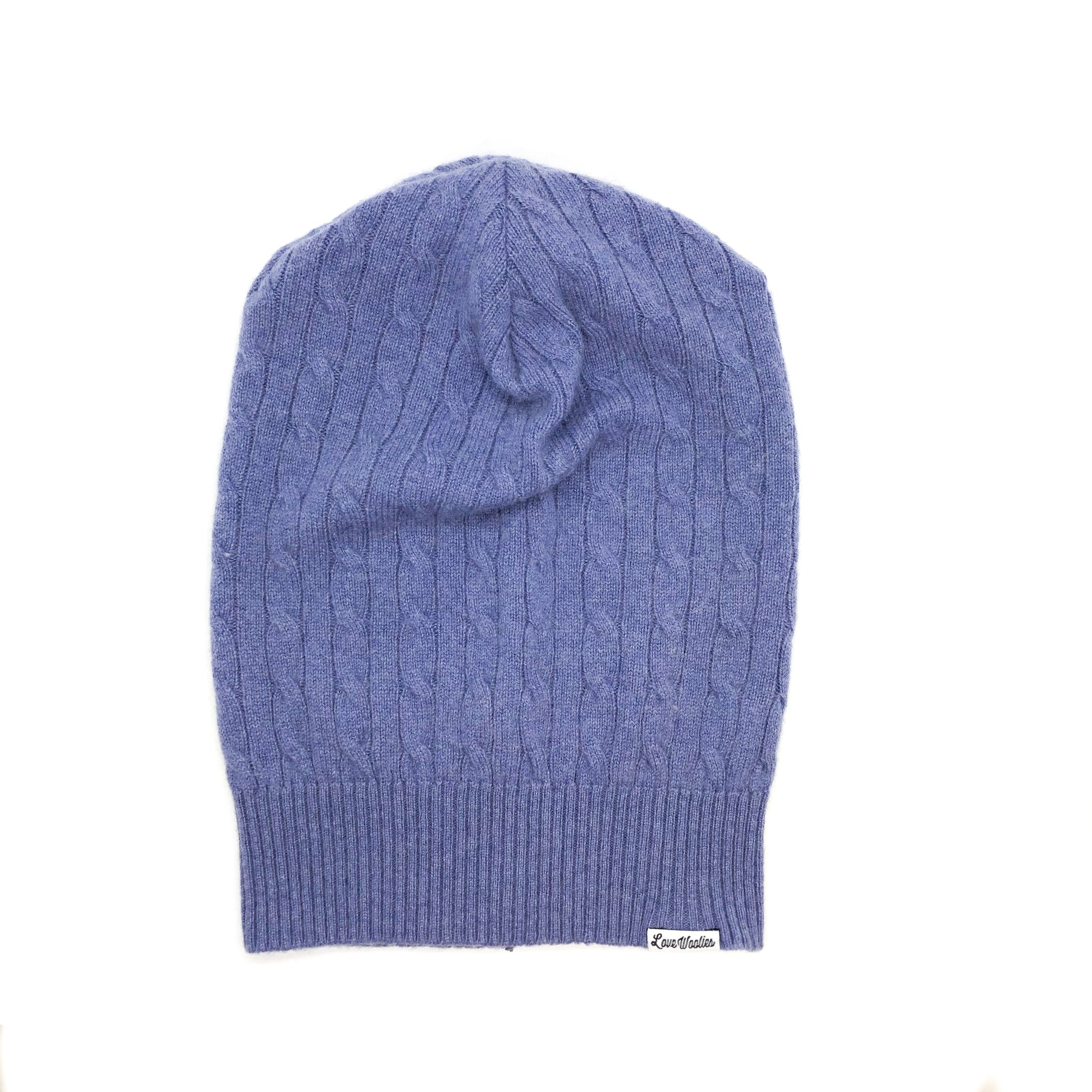 CASHMERE BEANIE |  Periwinkle Cable Knit